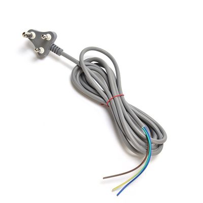 450v H05VV-F 3X0.75MM2 3 Phase Plug Power Cable for South Africa SABS Grey Oxygen Free Bared Stranded Copper