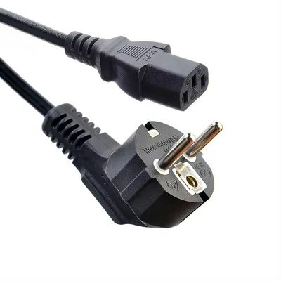 VDE 인증 EU 플러그 표준 Cee7/7 유로 전원 케이블 1.5mm와 C13 내구성 컴퓨터에 적합