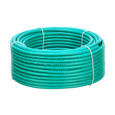 고립된 녹색 구리 전력 케이블과 PVC 재킷 유연 코어 단일 코어 와이어 1 * 6MM2
