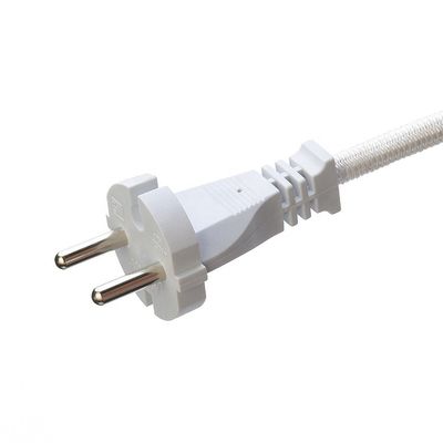 10A/250V PSE 2Pin 플러그 전원 케이블 4.8mm 터미널 흰색 SNI 장수 산소 없는 배열 된 구리