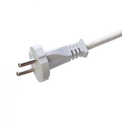 10A/250V PSE 2Pin 플러그 전원 케이블 4.8mm 터미널 흰색 SNI 장수 산소 없는 배열 된 구리