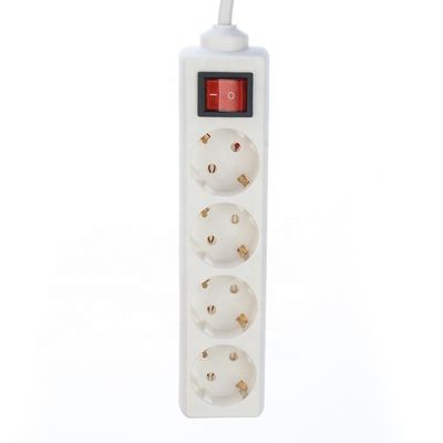 Eu 전원 스트립 4 개의 출력 전원 스트립 등급 전류 10/16A 백 전압 보호 케이블 H05VV-F 3x1.5mm2