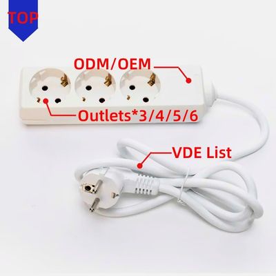 3m 3 Way 유니버설 확장 케이블 및 멀티 플러그 전원 소켓 확장 3 * 0.75 흰색 사용자 정의 옵션