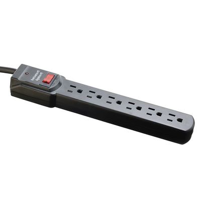 Male End Type NEMA 5-15P ETL15A/125V 6 Outlet Electric Extension Socket Power Strip Surge Protector for Home Appliances