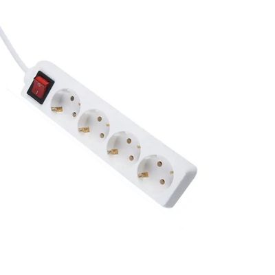 EU 인증 H05VV-F 3x1.5mm2 4 출구 전원 스트립 스위치 Eu 플러그 16A와 함께 소켓 확장 케이블