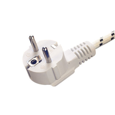 VDE Standard Power Cord for Steam Iron Commercial Rated Current 16A 3 Prong Cotton Braided AC Extension Cord