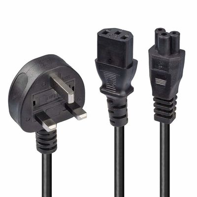 검은색/자격화 된 AC 플러그 IEC60320 C13 C5 3 핀 전원 코드로 영국 BS 표준 10A-16A 등급 전류 공급 전력 케이블