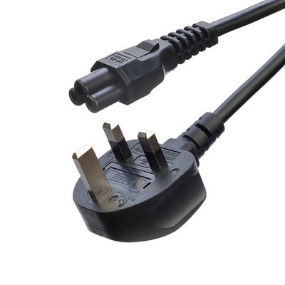 검은색/자격화 된 AC 플러그 IEC60320 C13 C5 3 핀 전원 코드로 영국 BS 표준 10A-16A 등급 전류 공급 전력 케이블