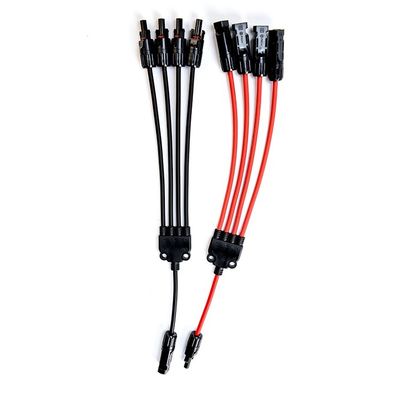 구리 선도자 PVC 단열 Y형 태양 전지 패널 분기 연결 장치 분기 4 대 1 태양 전지 패널 및 태양 전지 패널