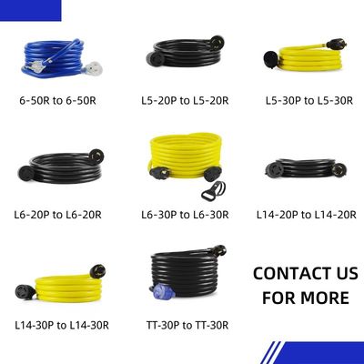 아웃도어 야드 파티 125V 15A NEMA 6-50P/R 중량 1/3/5/6/20FT 50M 조명 끝 블루 멀티 Rv 케이블 연장 전원 전구