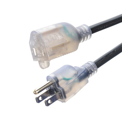 날씨에 저항하는 PVC 재료 전력 전구 ETL NEMA 5-15 8/10/12 AWG 조명 검은 확장 전구 1 점포 페스티벌 야드