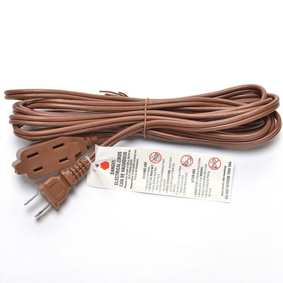 18AWG ETL 패러렐 와이어 AC 전원 전선 스위치 및 소켓 확장 전선 브라운 ETL 표준 PVC 재킷 USA 2 프롱