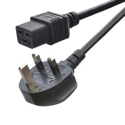 상업용 AC 플러그 IEC60320 C19 커넥터 3 핀 라인 리드 스트립 와이어 전원 케이블 영국 BS 표준 3 프롱 공급 IEC 케이블