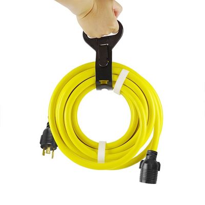 30Amp 3750 와트 25 피트 중량 NEMA L6-30P/6-30R 3 톱니 10 가이즈 발전기 잠금 연장 케이블 와이어 조직기