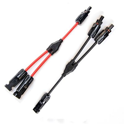 Class 5 Flexible Tinned Copper Wire Solar Connection Cable PV004 Connector Y Divider 2 to 1 H1Z2Z2-K DC 1500V 1X4mm