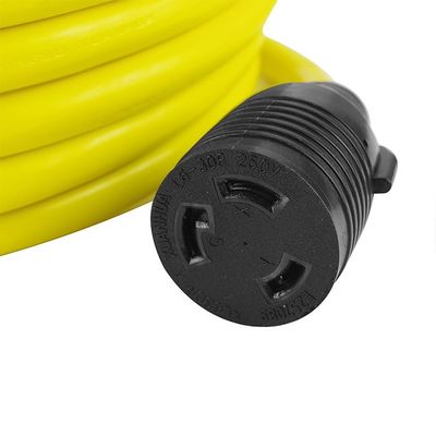 30Amp 3750 와트 25 피트 중량 NEMA L6-30P/6-30R 3 톱니 10 가이즈 발전기 잠금 연장 케이블 와이어 조직기