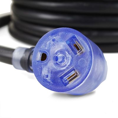 30Amp 중량 RV 확장 케이블 10 AWG ETL 50ft TT-30P에서 TT-30R로 나열된 LED 표시기와 쉬운 해제 디자인
