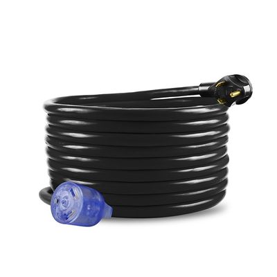 30Amp 중량 RV 확장 케이블 10 AWG ETL 50ft TT-30P에서 TT-30R로 나열된 LED 표시기와 쉬운 해제 디자인
