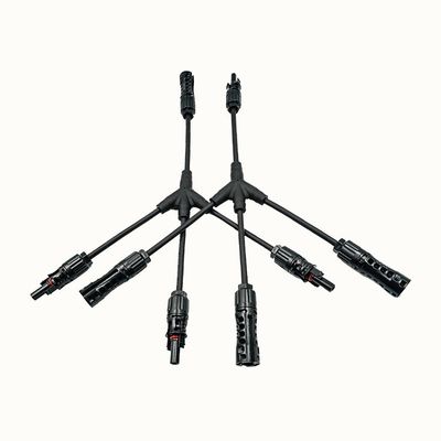 단열된 TUV 승인 1x4mm2 틴 쿠퍼 XLPO XLPE PV 태양 전지 케이블 Y 스플리터 1 ~ 3 PV004 커넥터 UV 보호