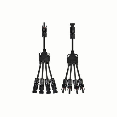 단열된 TUV 승인 1x4mm2 틴 쿠퍼 XLPO XLPE PV 태양 전지 케이블 Y 스플리터 1 ~ 3 PV004 커넥터 UV 보호
