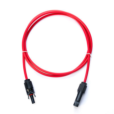 자외선 보호 TUV 승인 전원 케이블 연장 케이블 1x4mm2 XLPO XLPE PV 케이블 PV004 커넥터와 함께 빨간색/검은 색상