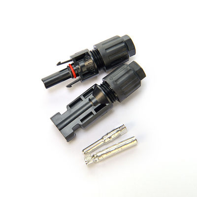 자외선 보호 TUV 승인 전원 케이블 연장 케이블 1x4mm2 XLPO XLPE PV 케이블 PV004 커넥터와 함께 빨간색/검은 색상
