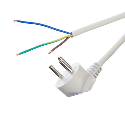 유로 표준 VDE 전원 케이블 Cee7/7 터미널을 벗은 플러그 끝 16A/250V H05vv-f PVC 유연 케이블 상업용