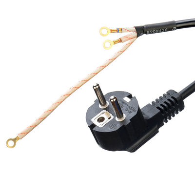 유로 표준 VDE 전원 케이블 Cee7/7 터미널을 벗은 플러그 끝 16A/250V H05vv-f PVC 유연 케이블 상업용