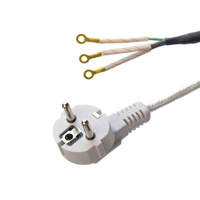 CEE 16A 전기 철 목화 케이블 VDE 검은 흰색 AC 전원 전선 증기 가전 H03RT-F 3x42/0.15mm 남성 끝 유형