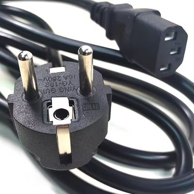 VDE 인증 EU 플러그 표준 Cee7/7 유로 전원 케이블 1.5mm와 C13 내구성 컴퓨터에 적합