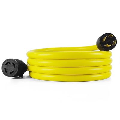 30 Amp 15FT 10 Gauge 순수 구리 STW 와이어 ETL 목록 4 Prong L14-30P L14-30R RV 및 캠퍼용 발전기 연장 케이블