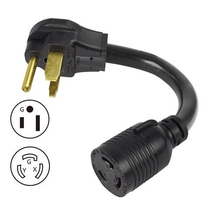 등급 전압 250V 30Amp 트위스트 잠금 3 톱 남자 플러그로 L6-30R 50Amp 3 톱 여자 수용기 발전기 RV 전원 전선