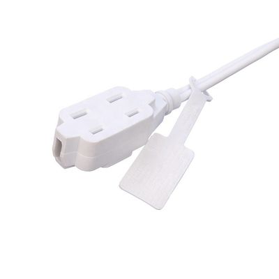 6FT 3-Outlet Extension Cord with Safety Cap Cover Rated Current 13A Plug 2pin SPT-2 14 AWG NEMA 1-15P to NEMA 1-15R