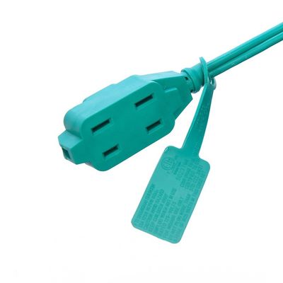 녹색 PVC 재킷 재료 SPT-2 14/2 AWG 6FT/12FT 2 프론그 전원 스트립 및 안전 캡 커버