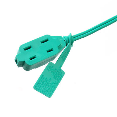 녹색 PVC 재킷 재료 SPT-2 14/2 AWG 6FT/12FT 2 프론그 전원 스트립 및 안전 캡 커버