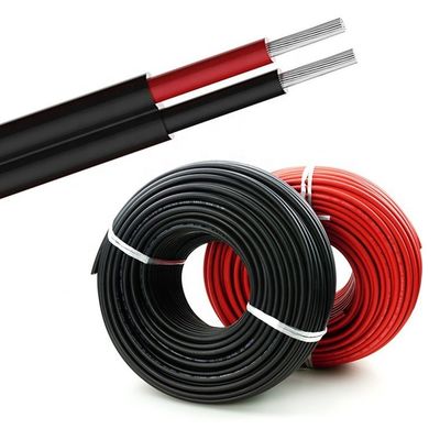 4mm2 단일 코어 또는 듀얼 코어 XLPO 단열 구리 DC 태양 전지 케이블 PV 시스템 빨간색 또는 검은색