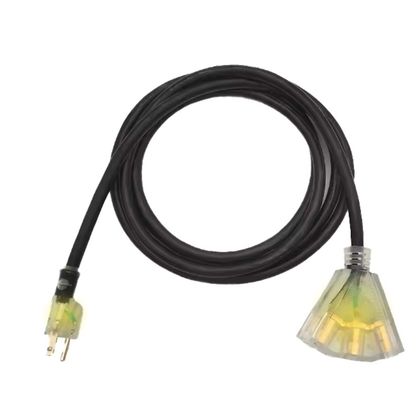 20A/250V SJTW 중형 검은 연장 케이블 3 개의 톱니와 야외 조명 지원 사용자 지정 색상 선택