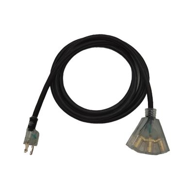 20A/250V SJTW 중형 검은 연장 케이블 3 개의 톱니와 야외 조명 지원 사용자 지정 색상 선택