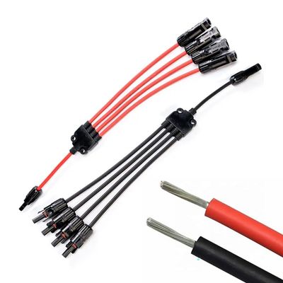 DC 1500V Rated Voltage 4 to 1 Power Cord Europe Plug 1 to 4 Solar Panel Extension Cable for Heavy Duty Solar Pv Connector