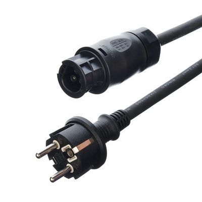 인증 DIN VDE 0620/EN 50075 1990 단열 고무 케이블 유로 16A 3 핀 플러그 H07rn f 태양광 PV1-f 케이블 4mm2 6mm2