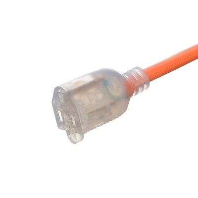 15 FT 12/3 가이즈 LED 조명 끝 SJTW 15 Amp/125V/1875W 오렌지 외조끼 실내 / 실외용 중량 전원 케이블