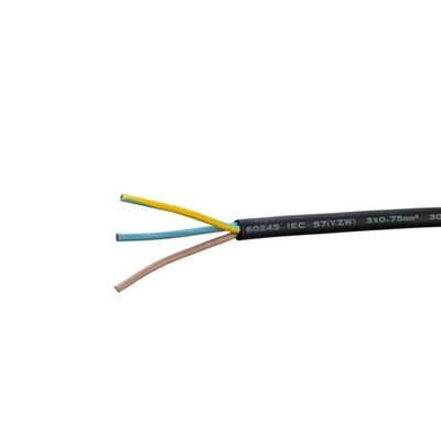 Vde H05rn f 고무 케이블 3g 1.0 mm2 전기 응용 용품의 부드러운 벗은 구리 전도자의 여러 스레드