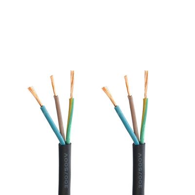 Vde H05rn f 고무 케이블 3g 1.0 mm2 전기 응용 용품의 부드러운 벗은 구리 전도자의 여러 스레드