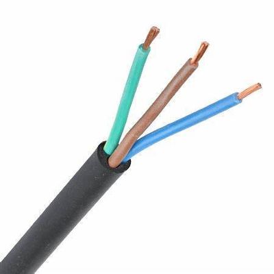 Vde H05rn f 고무 케이블 3g 1.0 mm2 전기 응용 용품의 부드러운 벗은 구리 전도자의 여러 스레드