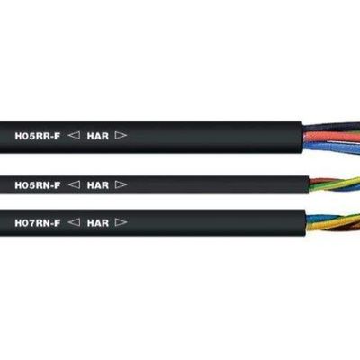 Vde H05rn f 고무 케이블 3g 1.0 mm2 전기 응용 용품의 부드러운 벗은 구리 전도자의 여러 스레드